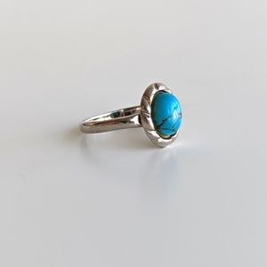Silver and turquoise ring